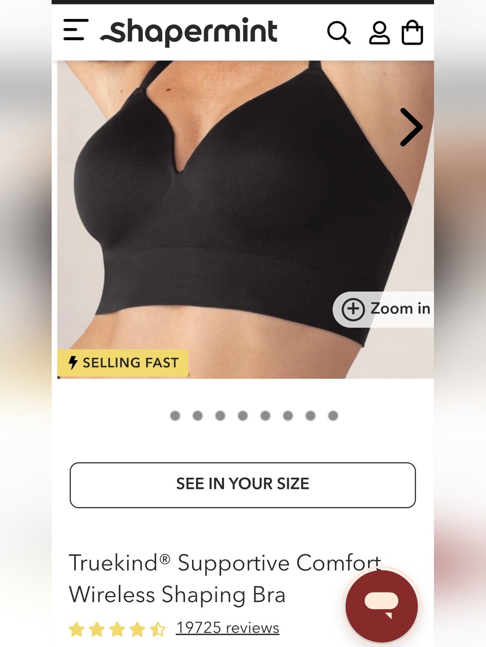 Shapermint Black Smooth Molded Wireless Bra - Picture 3 of 11